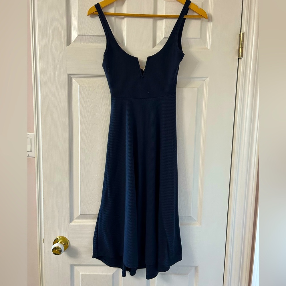 Ribbed Fit and Flare A Line Midi